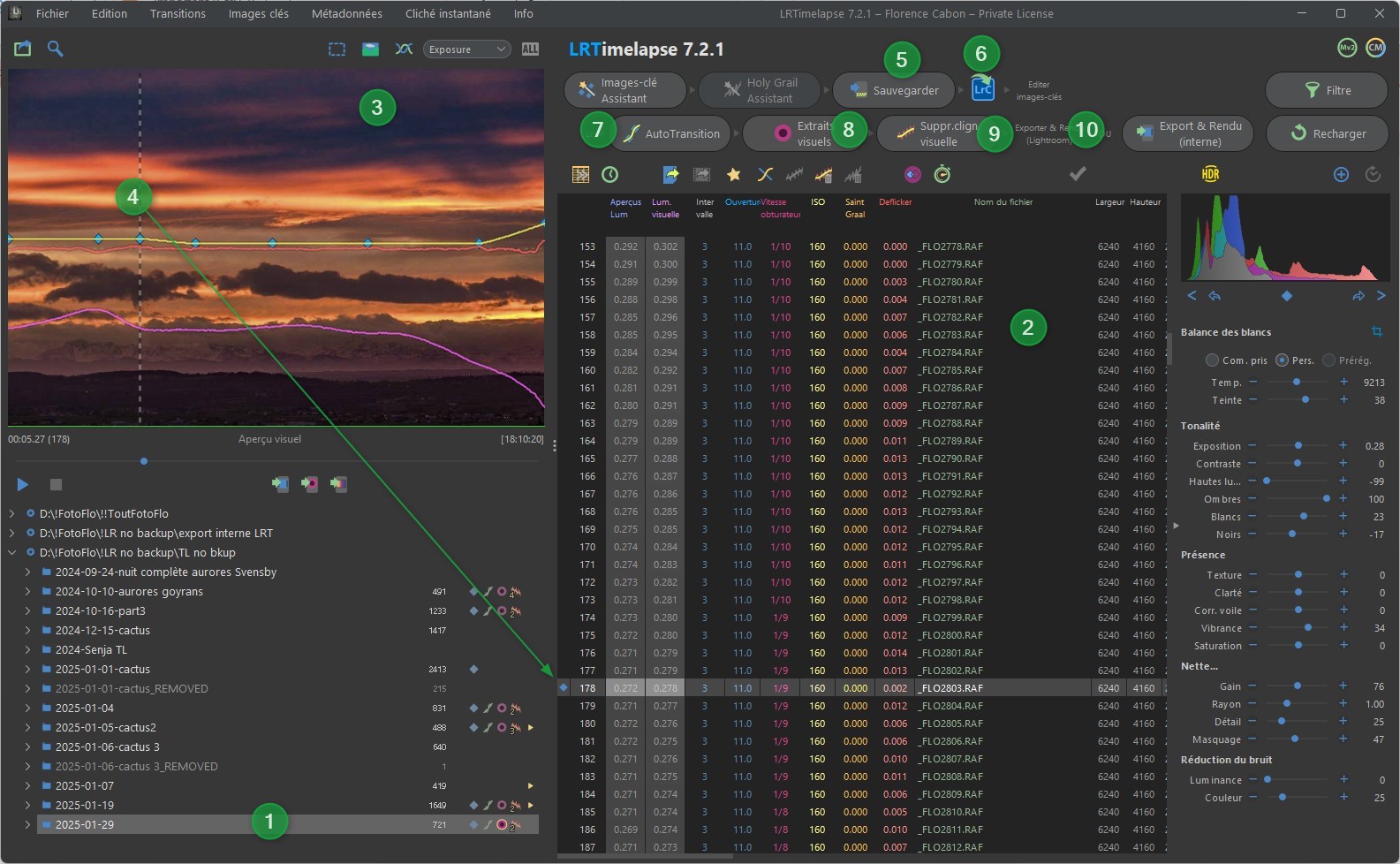 Interface de LRTimelapse 7