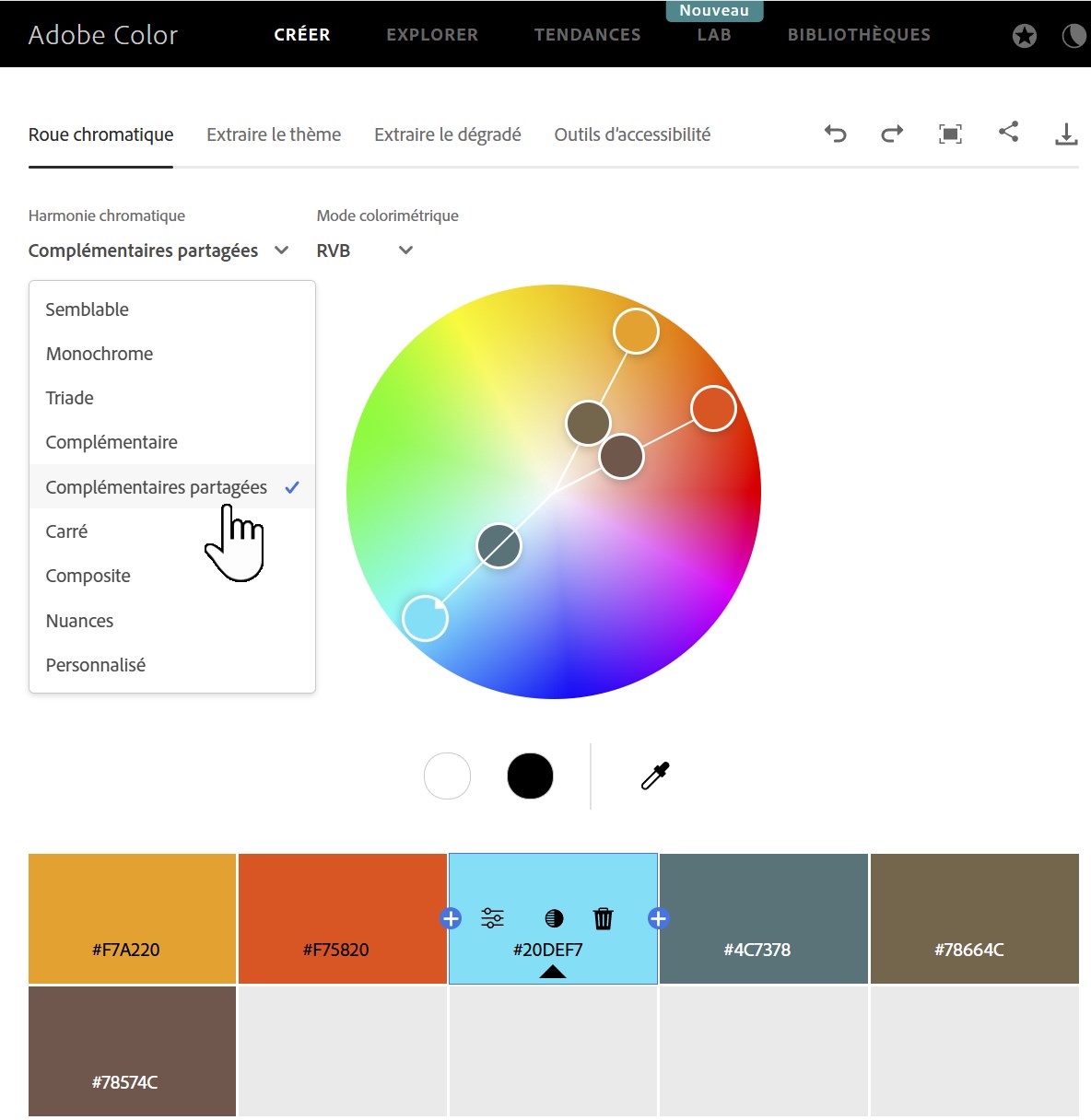 Adobe color : site web d'analyse des couleurs