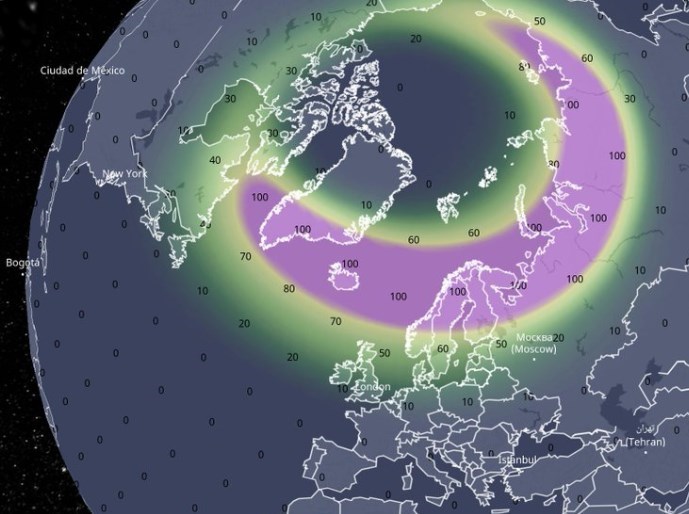 Oval boréal et probabilité de voir des aurores