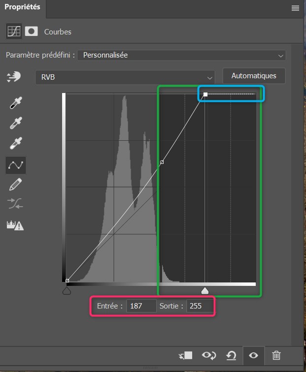 Courbe en mode 32 bits HDR