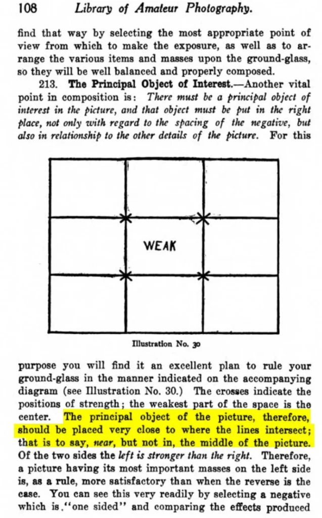 Conseil de composition photographique, 1908